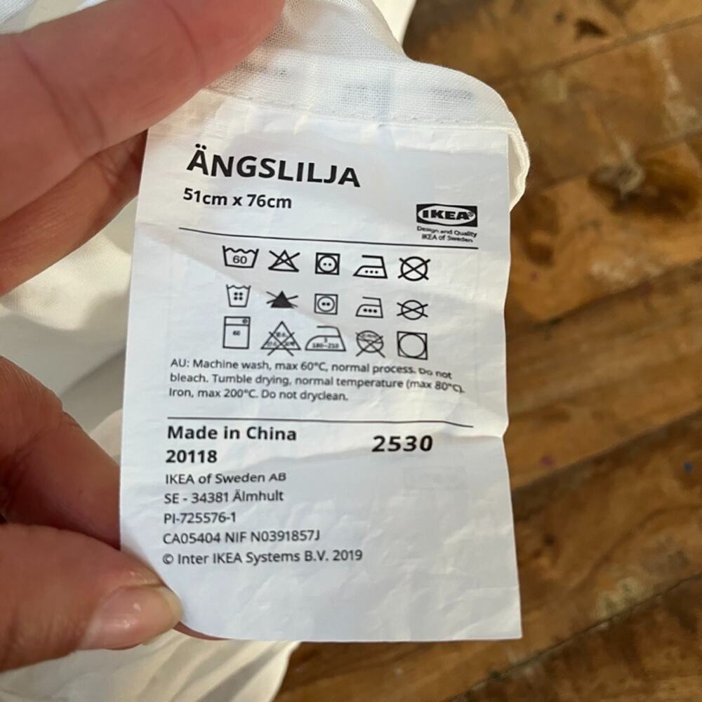 IKEA ÄNGSLILJA Full Queen Size White Duvet Cover and Pillowcase Set Contemporary - Picture 11 of 12